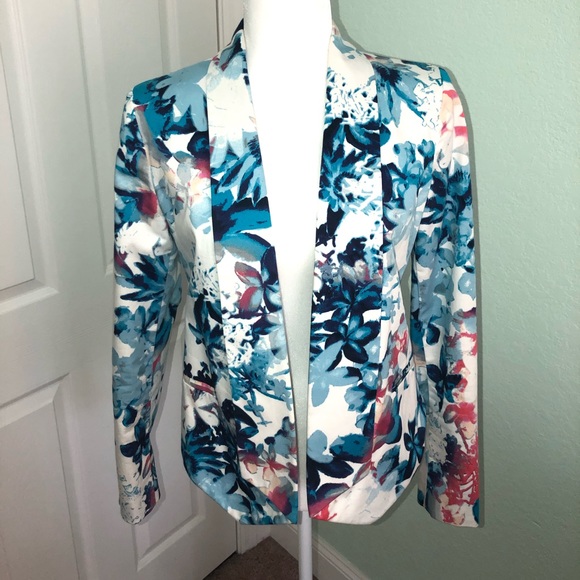 Floral shawl collar jacket size SP NWOT - Picture 2 of 5